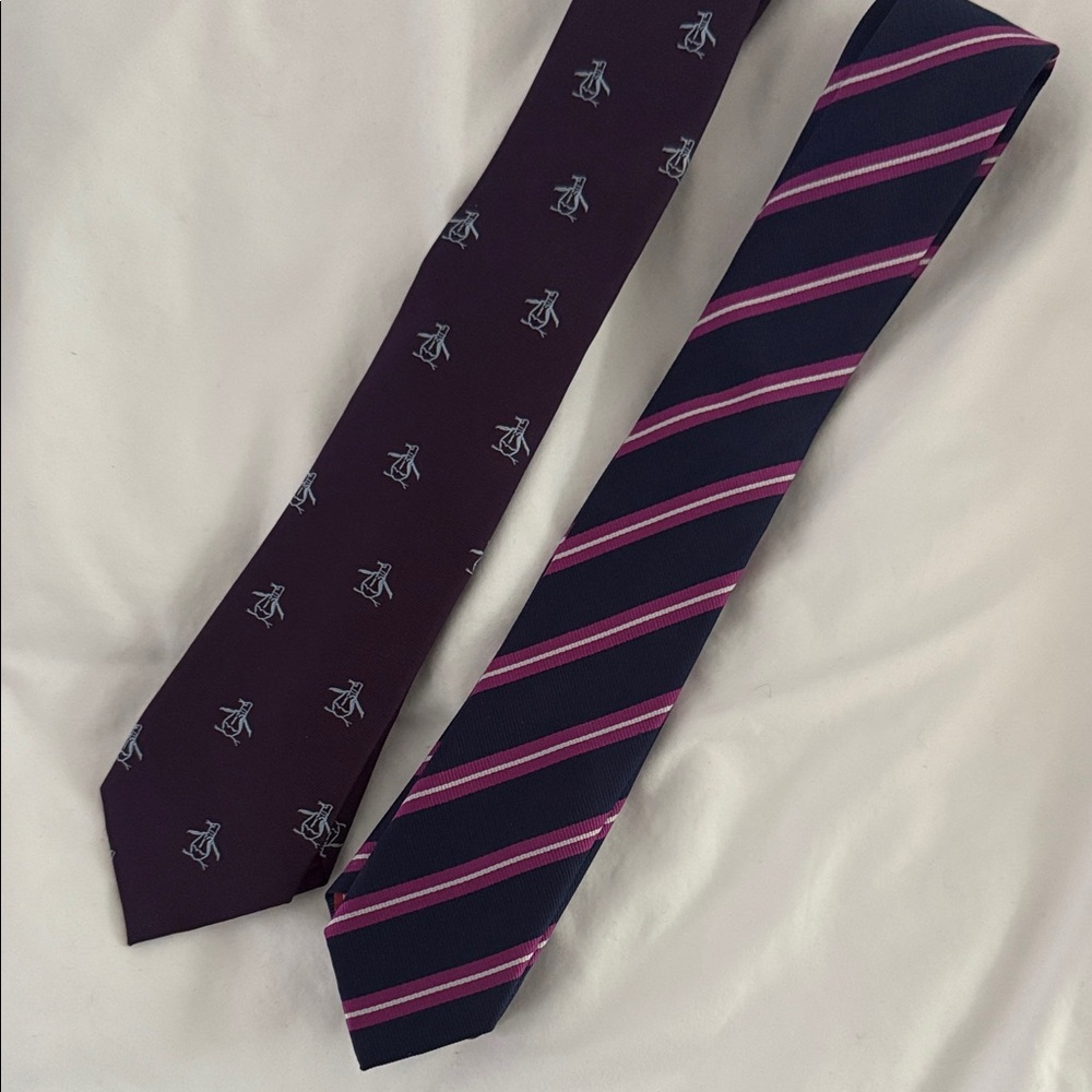 Penguin Brand Ties - Purple - 100% silk